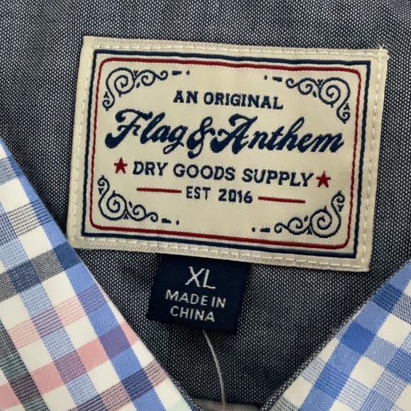 NWT Men’s long sleeve button down Flag&Anthem shirt - Picture 2 of 5